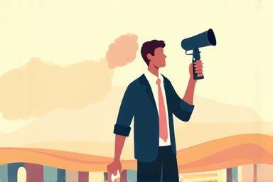 Image symbolizing news gathering or field reporting with a journalist and microphone.